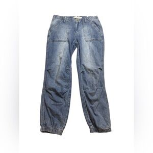 👖 RM Rebecca Minkoff Light Wash High Rise Wide Leg Jogger Jeans Size‎ M 👖